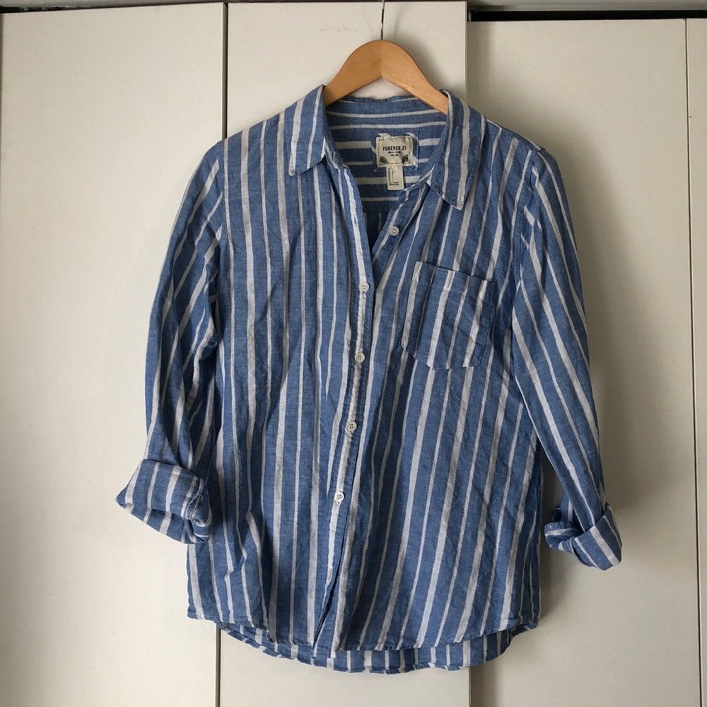 Striped button down shirt